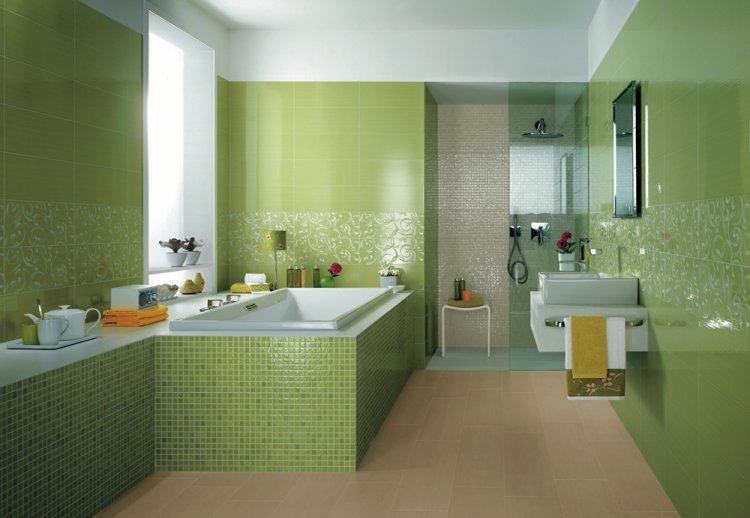 Couleur pistache dans la salle de bain - design photo