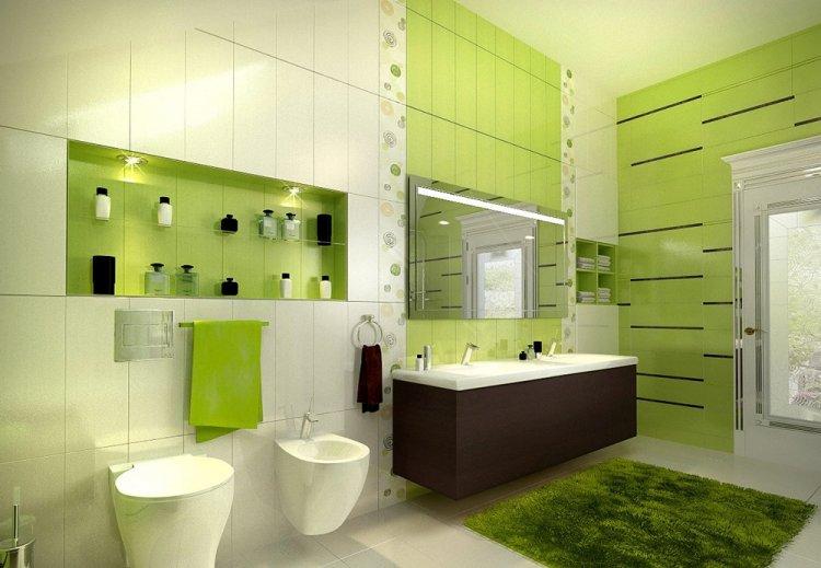 Couleur pistache dans la salle de bain - design photo
