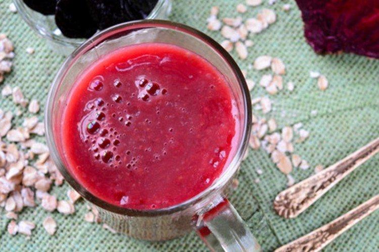 Gelée d'avoine aux betteraves et aux pruneaux