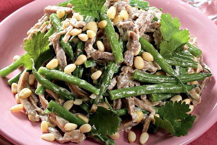 Salade de langue de boeuf et haricots d'asperges