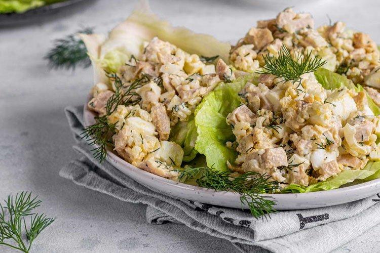 Salade de riz et champignons