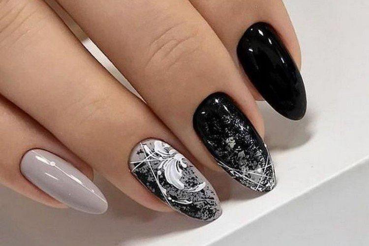 Manucure noire - photos et belles idées