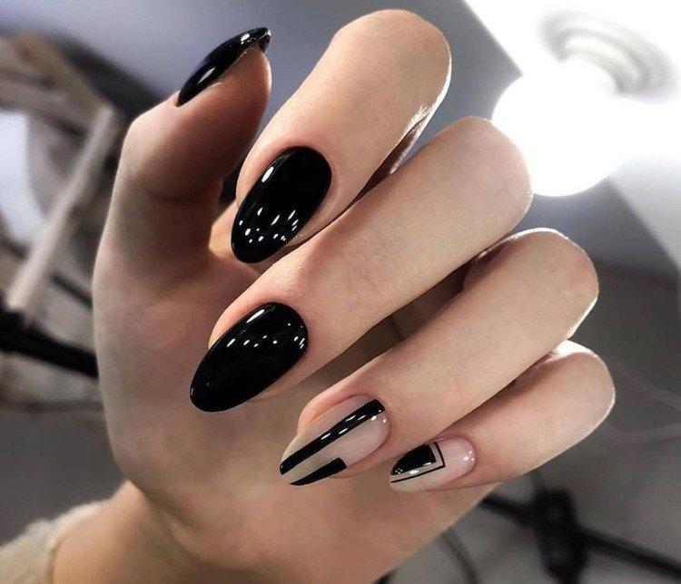Manucure noire - photos et belles idées