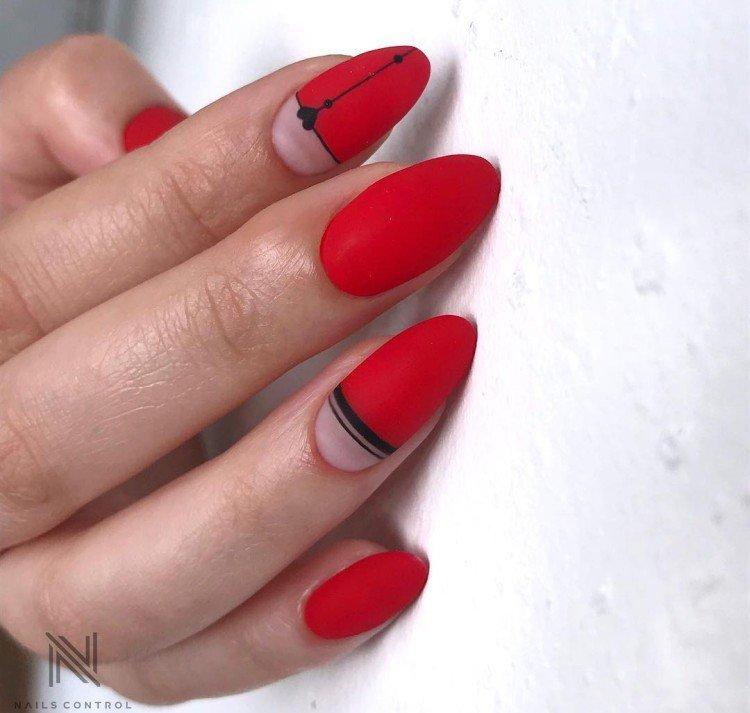Manucure rouge mat