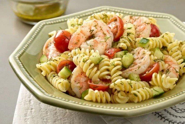 Salade de pâtes et crevettes