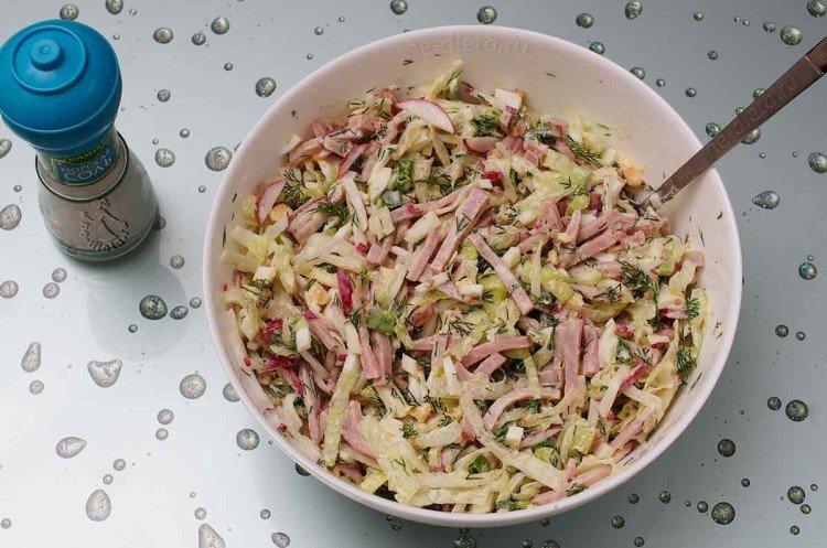 Salade de jambon et radis