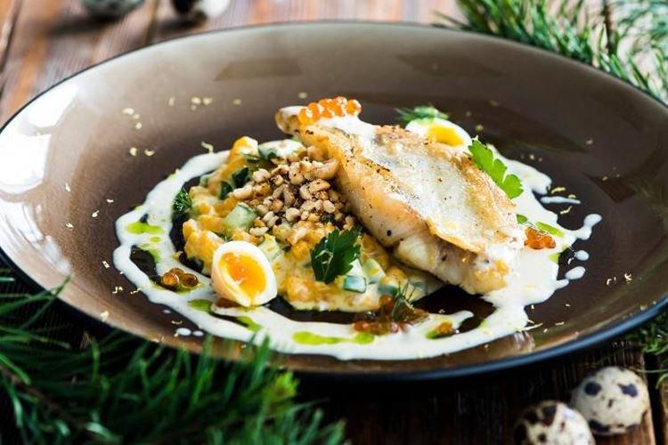 Sandre au potiron et concombre