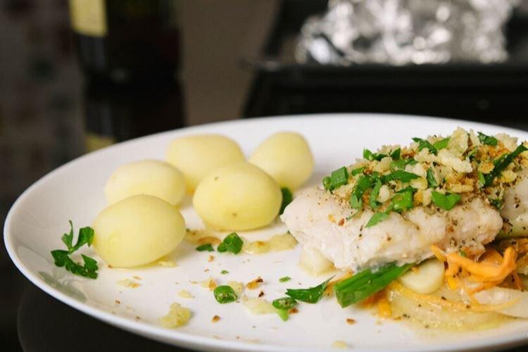 Sandre avec trois types d'oignons