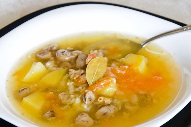 Soupe de coeur de poulet au riz