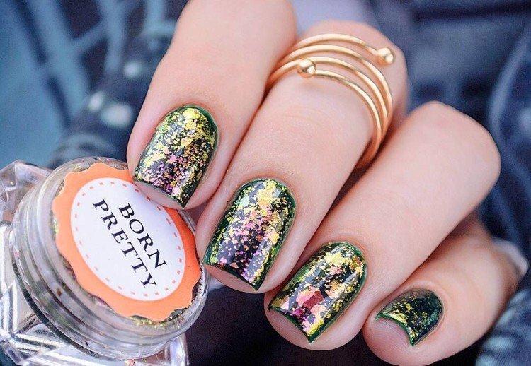 Vernis gel manucure avec paillettes