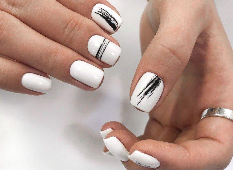 Manucure blanche avec vernis gel