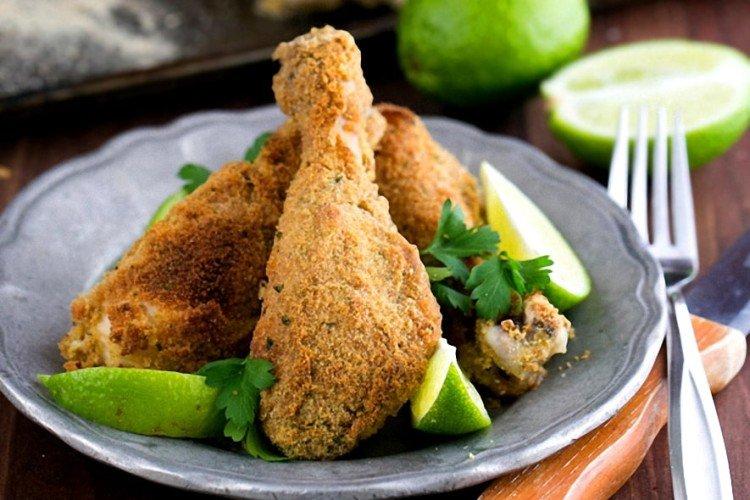 Poulet pané cuit au four