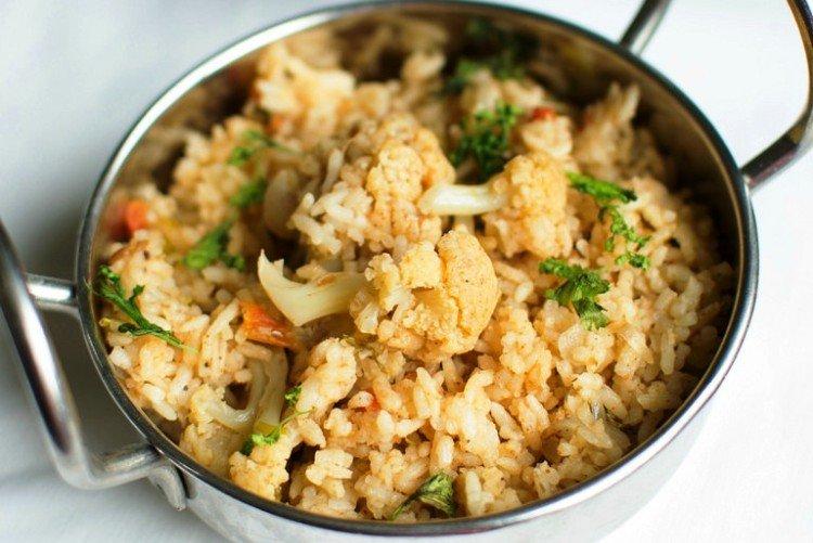 Chou-fleur avec du riz