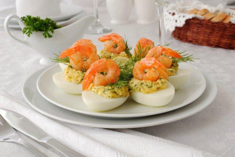 Oeufs farcis aux crevettes