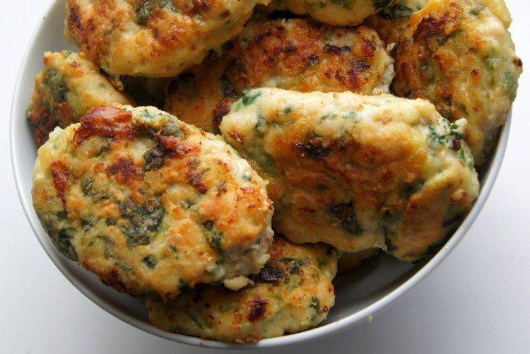 Escalopes de pommes de terre aux épinards