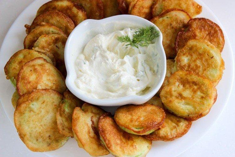 Courgettes en pâte sur kéfir