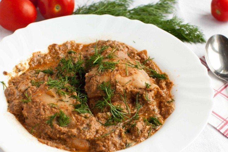 Chakhokhbili de poulet aux noix