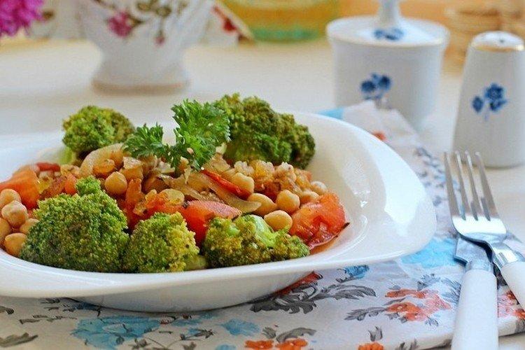 Légumes au four avec pois chiches
