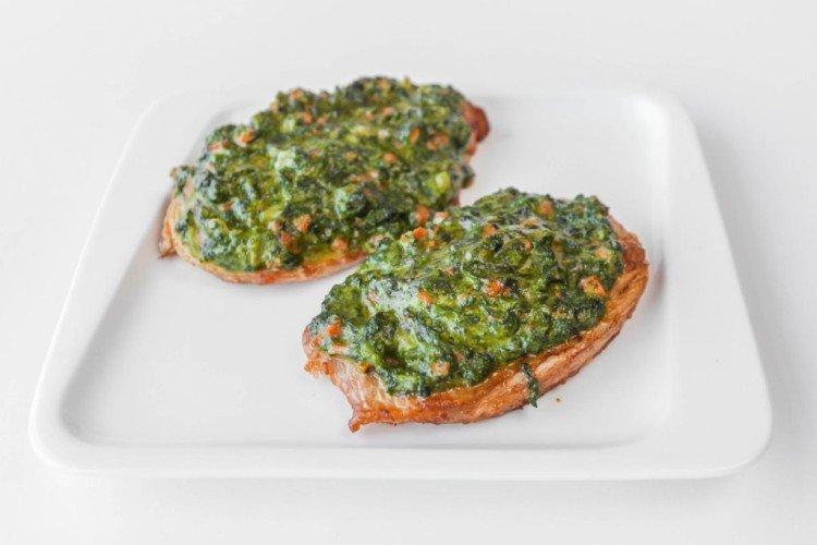 Porc aux épinards et fromage au four