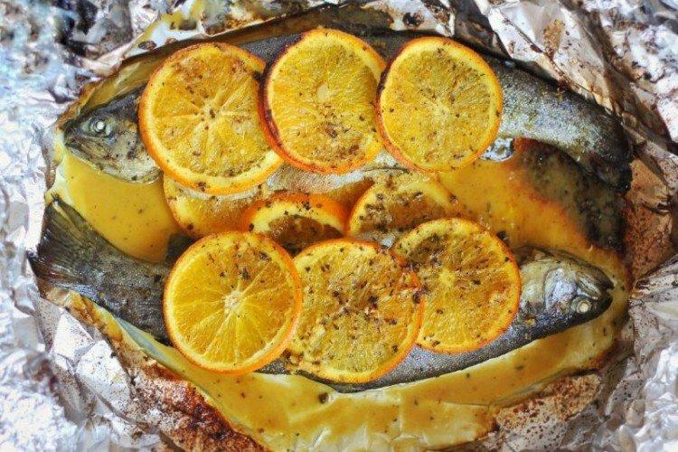 Poisson aux oranges au four en papillote
