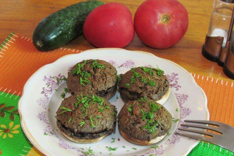 Champignons farcis au pâté de foie