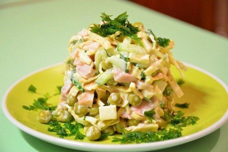 Salade de jambon et petits pois
