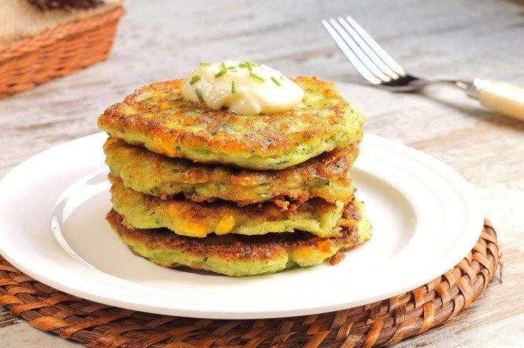 Crêpes de courgettes au maïs