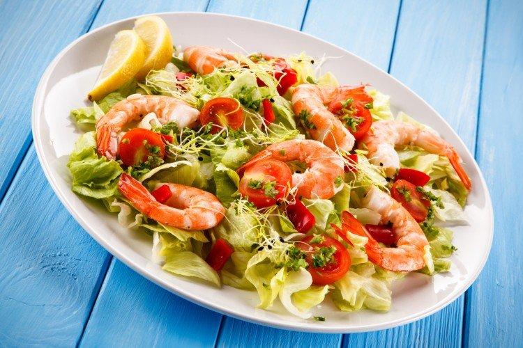 Salade De Crevettes Et Légumes