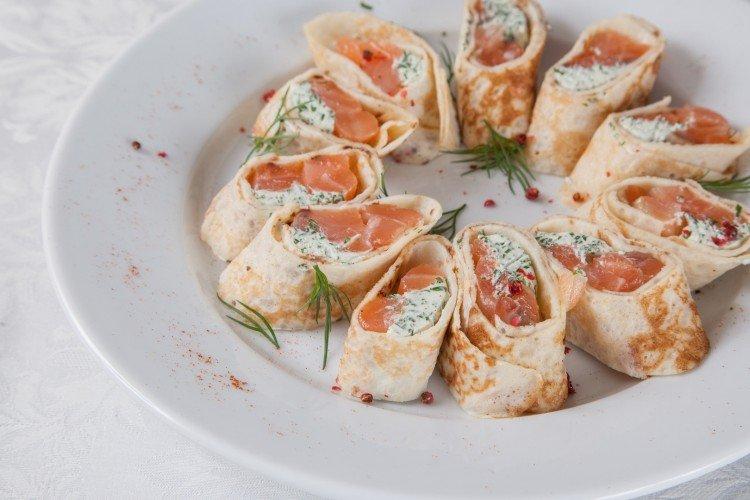 Avec poisson rouge et fromage à la crème