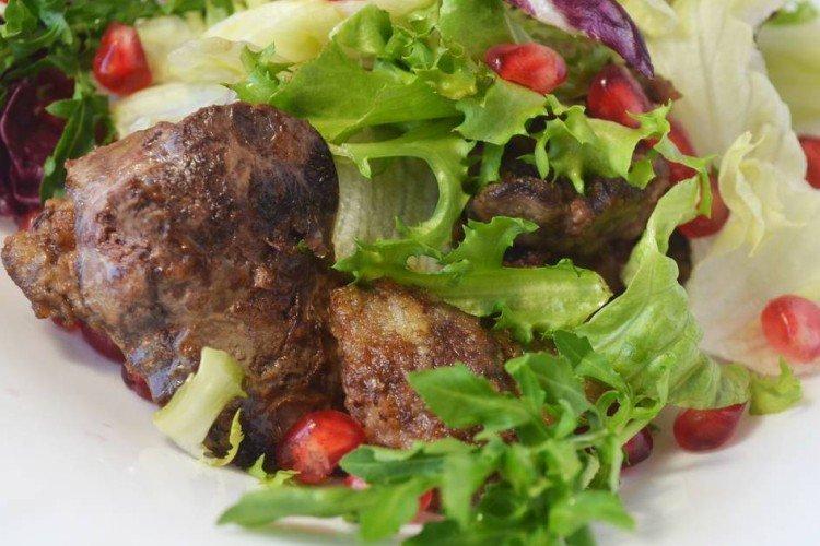 Salade de foie de dinde à la grenade