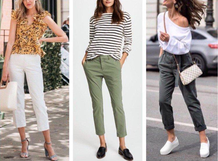 Pantalon court à revers