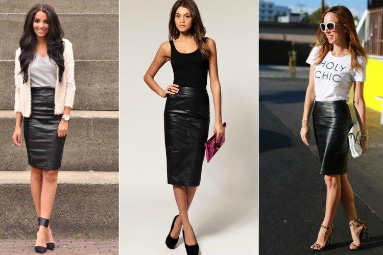 Que porter avec une jupe en cuir - photos et idées