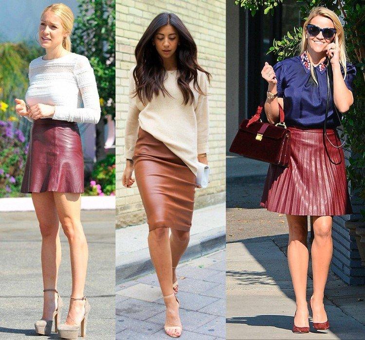 Que porter avec une jupe en cuir - photos et idées