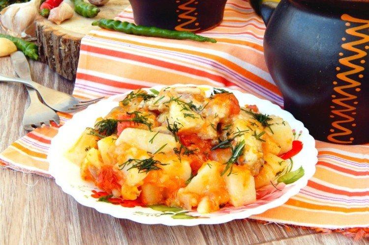 Dinde aux pommes de terre et légumes