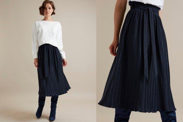 Jupe plissée avec ceinture