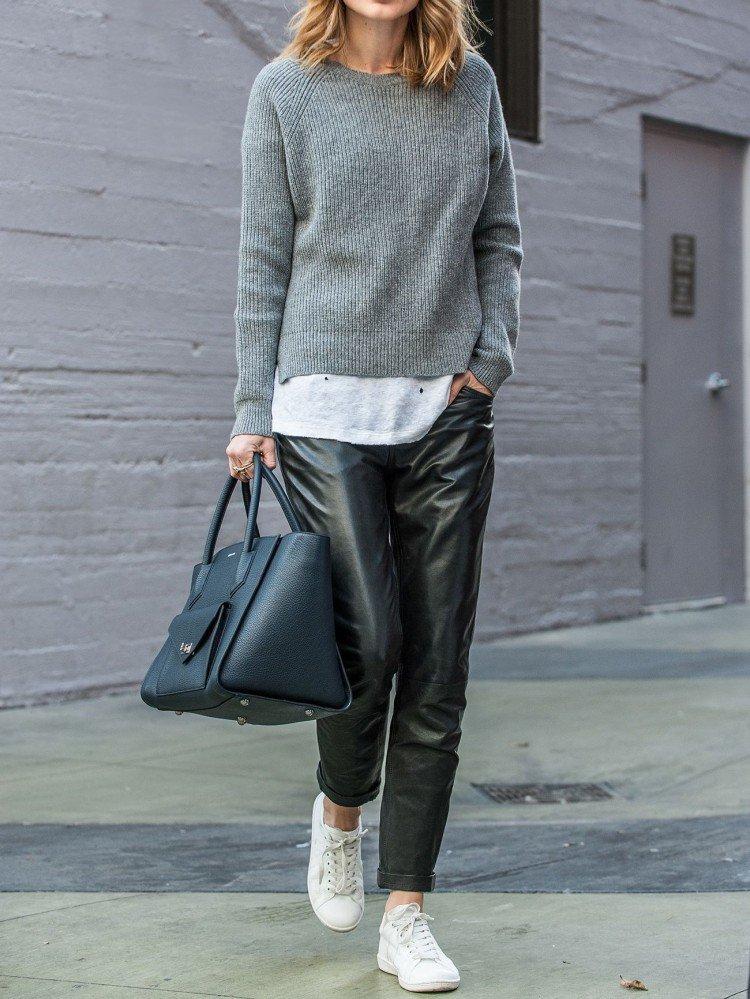 Que porter avec un pantalon en cuir - photos et idées