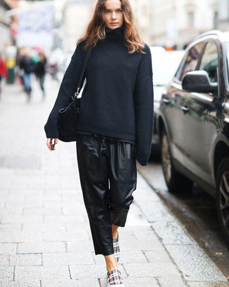 Pantalon en cuir et oversize