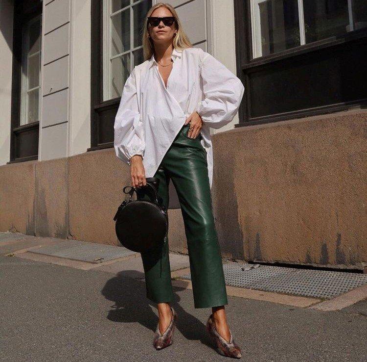 Pantalon en cuir et oversize