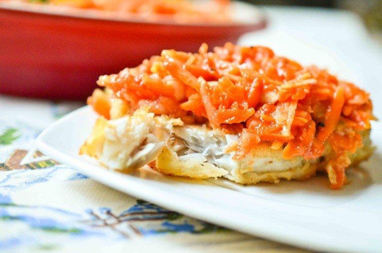 Poisson mariné aux légumes