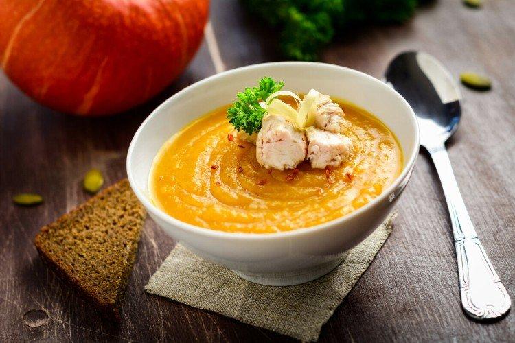Soupe de potiron à la dinde