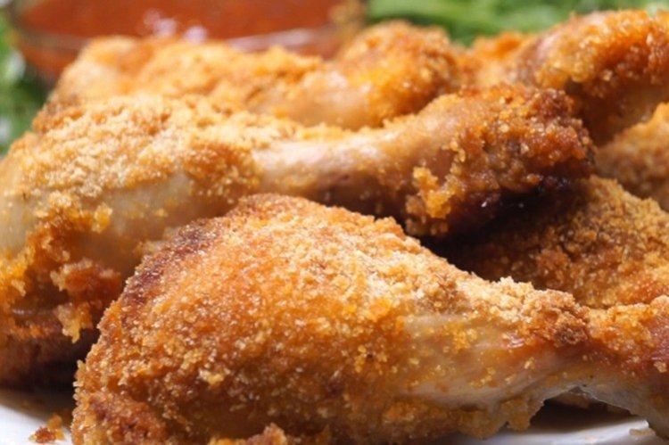 Cuisses de poulet panées