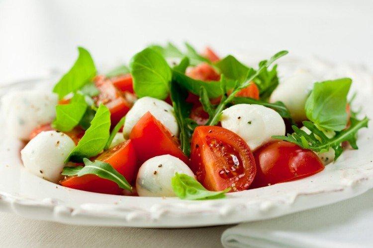 Salade de tomates et mozzarella