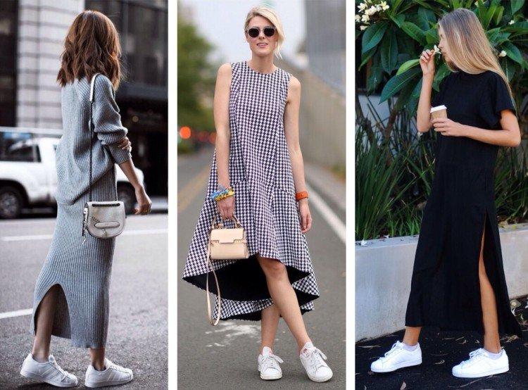 Robe longue avec baskets