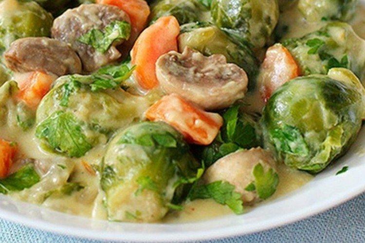 Choux de Bruxelles aux champignons