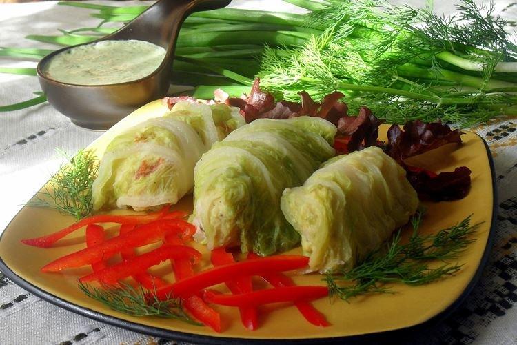 Rouleaux de chou au chou chinois et poulet