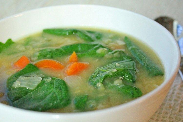 Soupe aux épinards surgelée