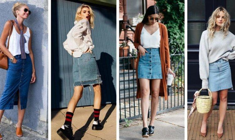 Jupes en jean à la mode 2021 - photo