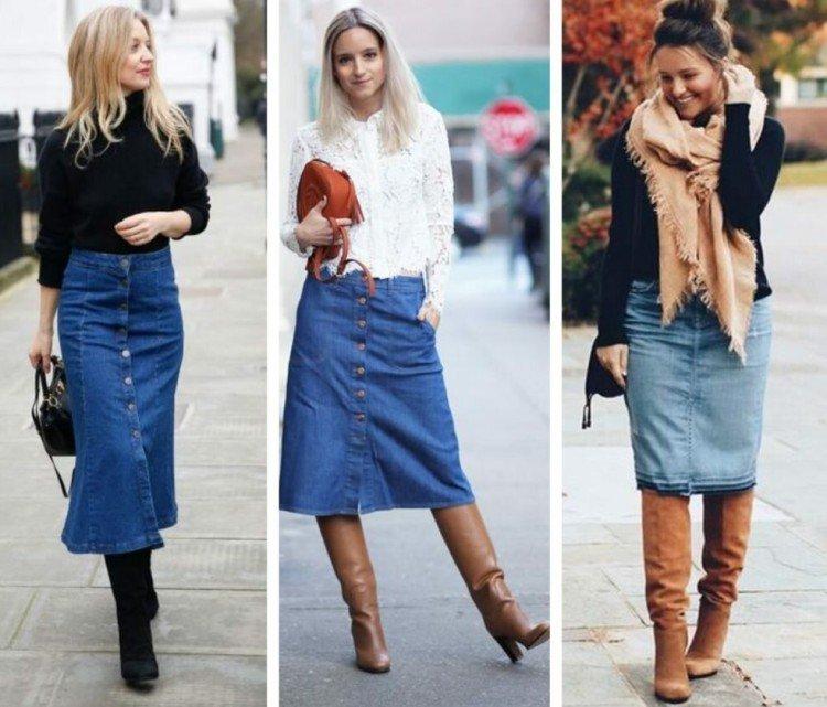 Jupes en jean à la mode 2021 - photo