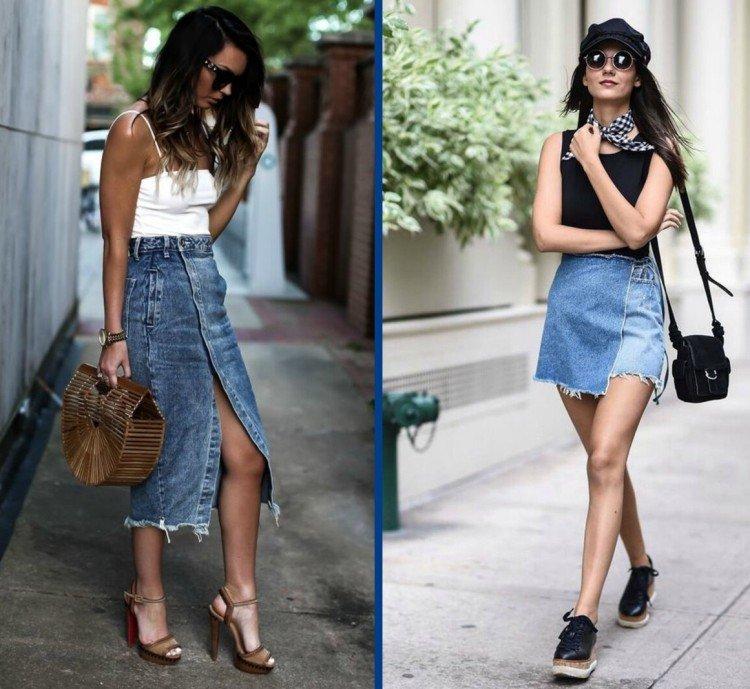 Jupes en jean à la mode 2021 - photo