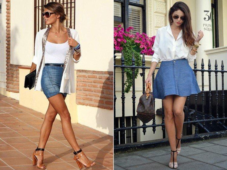 Minijupes en jean